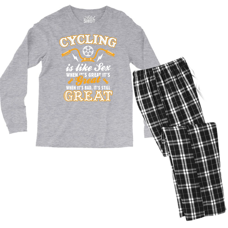 Cycling Is Like Sex Men's Long Sleeve Pajama Set | Artistshot