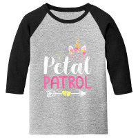 Petal Patrol Cute Girl Flowers Unicorn Wedding Bridal Youth 3/4 Sleeve | Artistshot