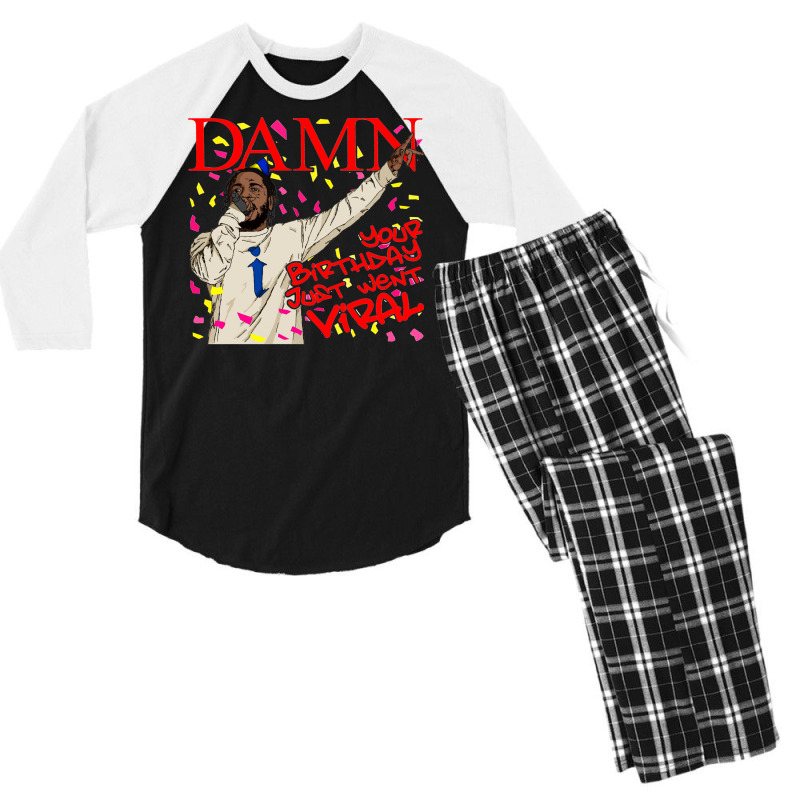 Kendrick Lamar Birthday Card Kendrick Birthday Men's 3/4 Sleeve Pajama Set | Artistshot