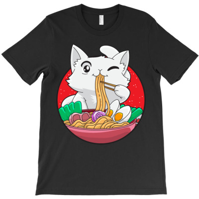 Cat Ramen Japanese Anime Kawaii T-shirt Designed By Bariteau Hannah
