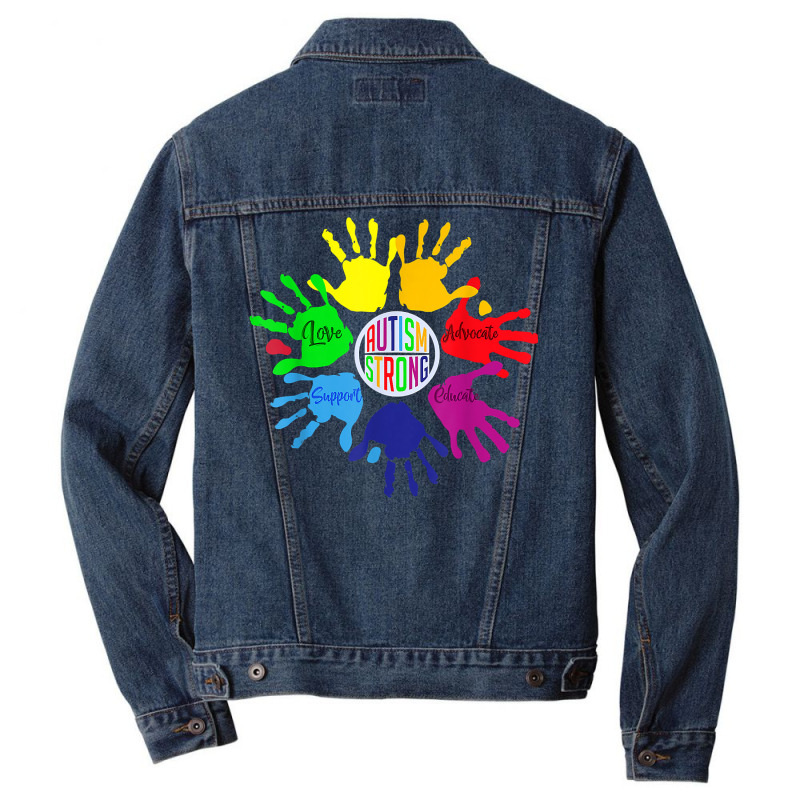 Autism Awareness Shirt Sign Language Hand Puzzle Support T Shirt Men Denim Jacket by Gondran | Artistshot