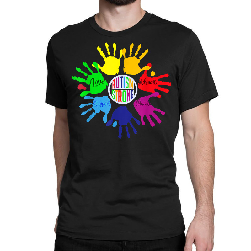 Autism Awareness Shirt Sign Language Hand Puzzle Support T Shirt Classic T-shirt by Gondran | Artistshot