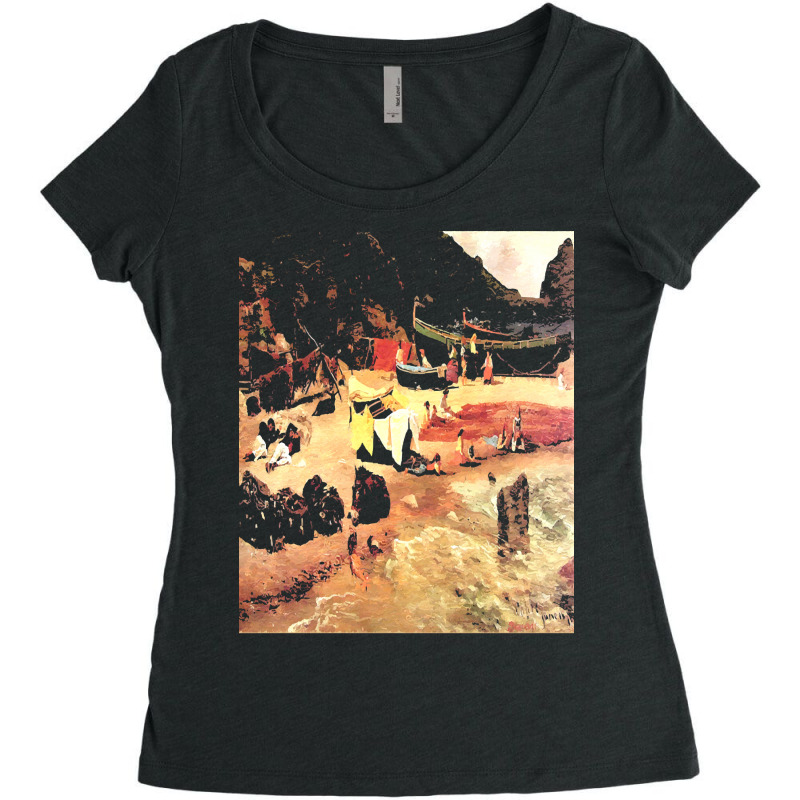 Famous Paintings T  Shirt Fishing Boats At Capri T  Shirt Women's Triblend Scoop T-shirt by geldingavocet | Artistshot