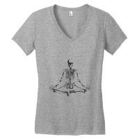 Meditating Skeleton Women's V-neck T-shirt | Artistshot