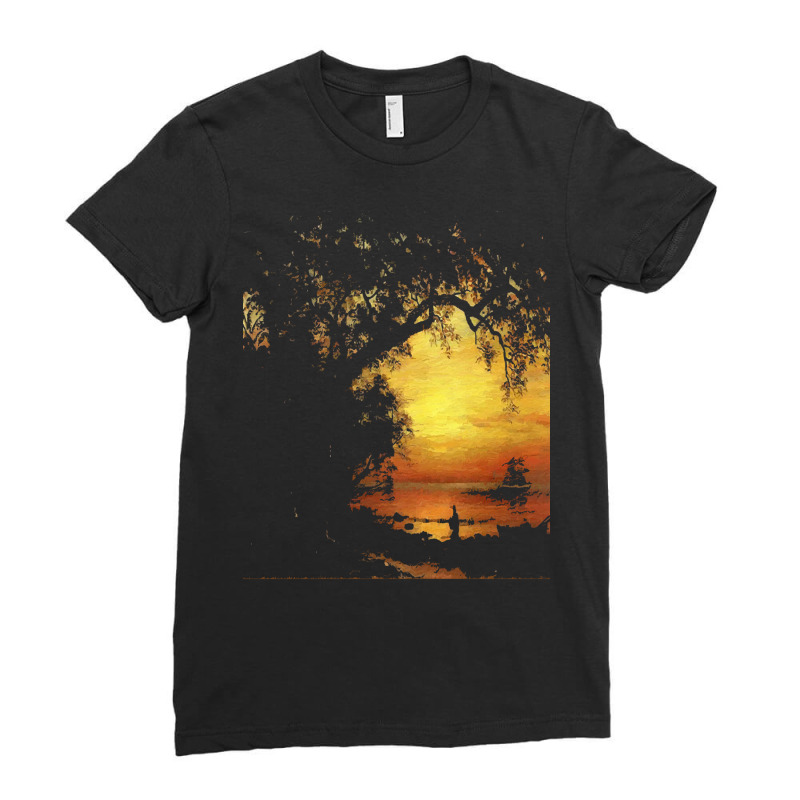 Famous Paintings T  Shirt Island Of New Providence By Albert Bierstadt Ladies Fitted T-Shirt by geldingavocet | Artistshot