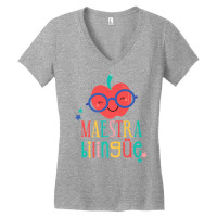 Cute Maestra Bilingue Bilingual Teacher Premium T Shirt Women's V-neck T-shirt | Artistshot