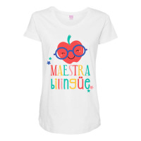 Cute Maestra Bilingue Bilingual Teacher Premium T Shirt Maternity Scoop Neck T-shirt | Artistshot