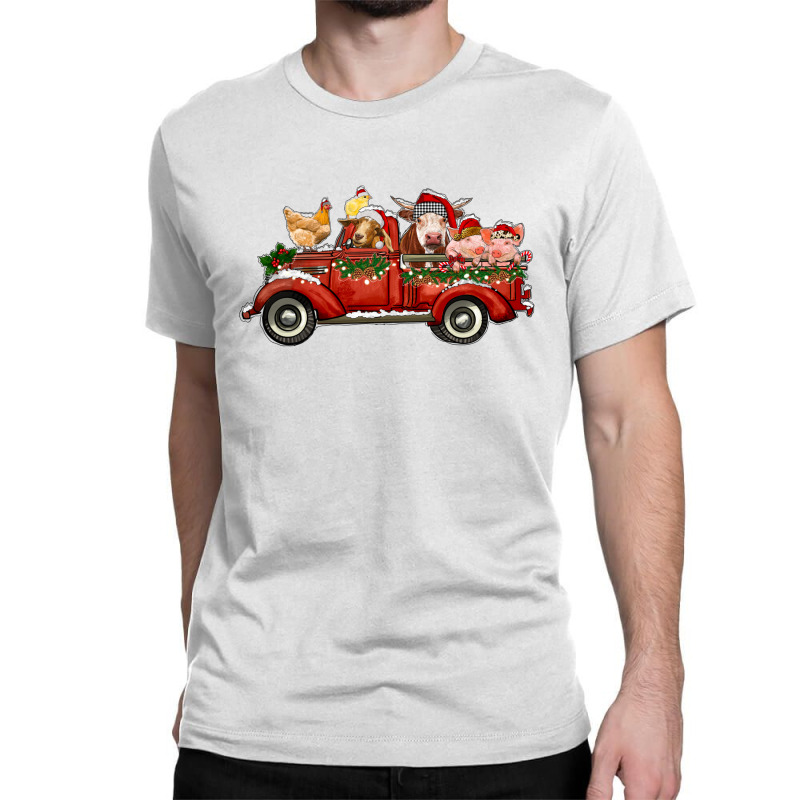 Christmas Truck With Farm Animals Classic T-shirt by RanaPortraitStore | Artistshot