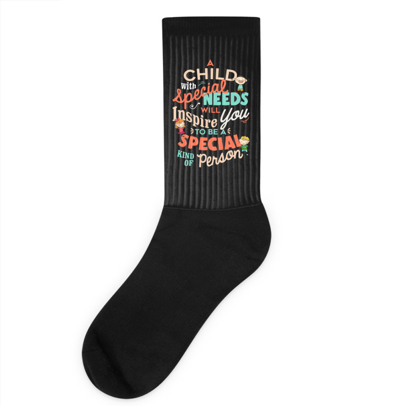 A Child With Special Needs Inspires You To Be Special Graphic Classic Socks | Artistshot