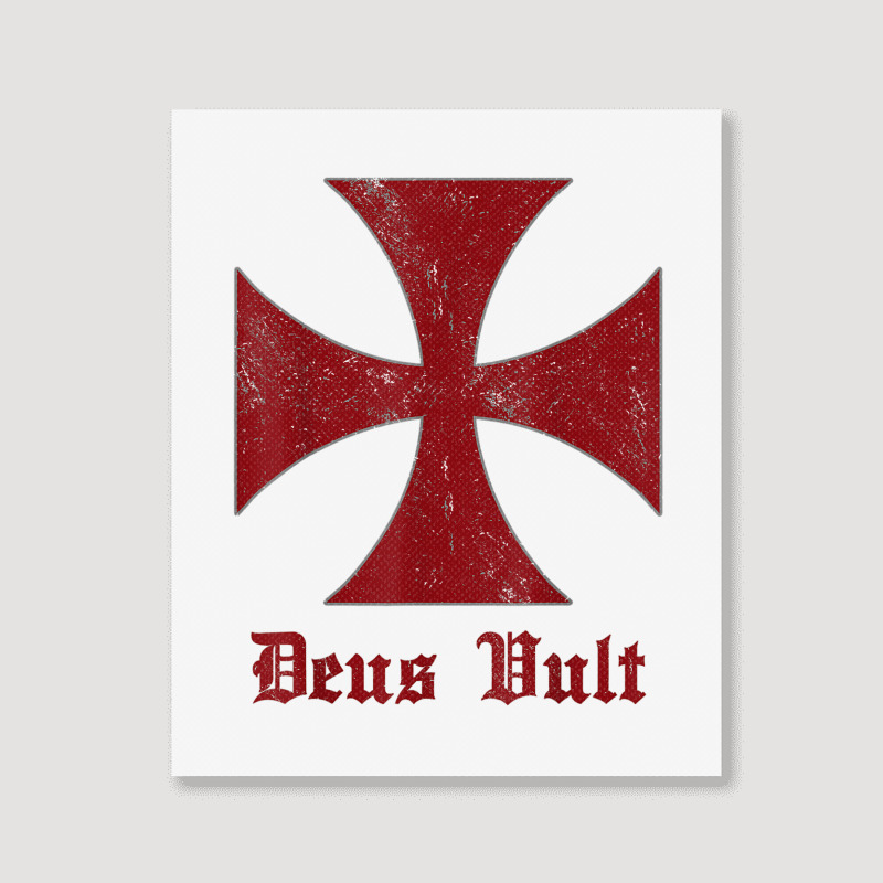 Deus Vult Templar Order Knights Templar Holy Cross Helmet T Shirt Portrait Canvas Print | Artistshot