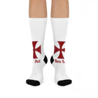 Deus Vult Templar Order Knights Templar Holy Cross Helmet T Shirt Crew Socks | Artistshot