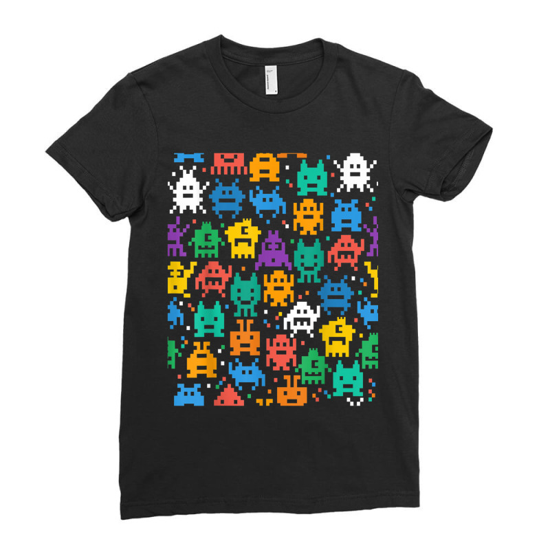 Invaders I Love 80s Retro 8 Bit Space Monsters Ladies Fitted T-Shirt by Hoang95 | Artistshot