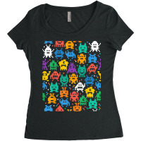 Invaders I Love 80s Retro 8 Bit Space Monsters Women's Triblend Scoop T-shirt | Artistshot