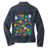 Invaders I Love 80s Retro 8 Bit Space Monsters Ladies Denim Jacket | Artistshot