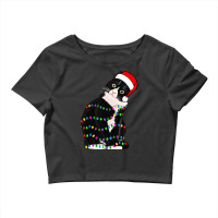 Cat Wrapped Up In Christmas Lights 98 Crop Top | Artistshot