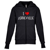 I Love Abbeville County Youth Zipper Hoodie | Artistshot