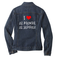 I Love Al Mawsil Al Jadidah City Ladies Denim Jacket | Artistshot