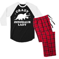 Crazy Dinosaur Lady Men's 3/4 Sleeve Pajama Set | Artistshot