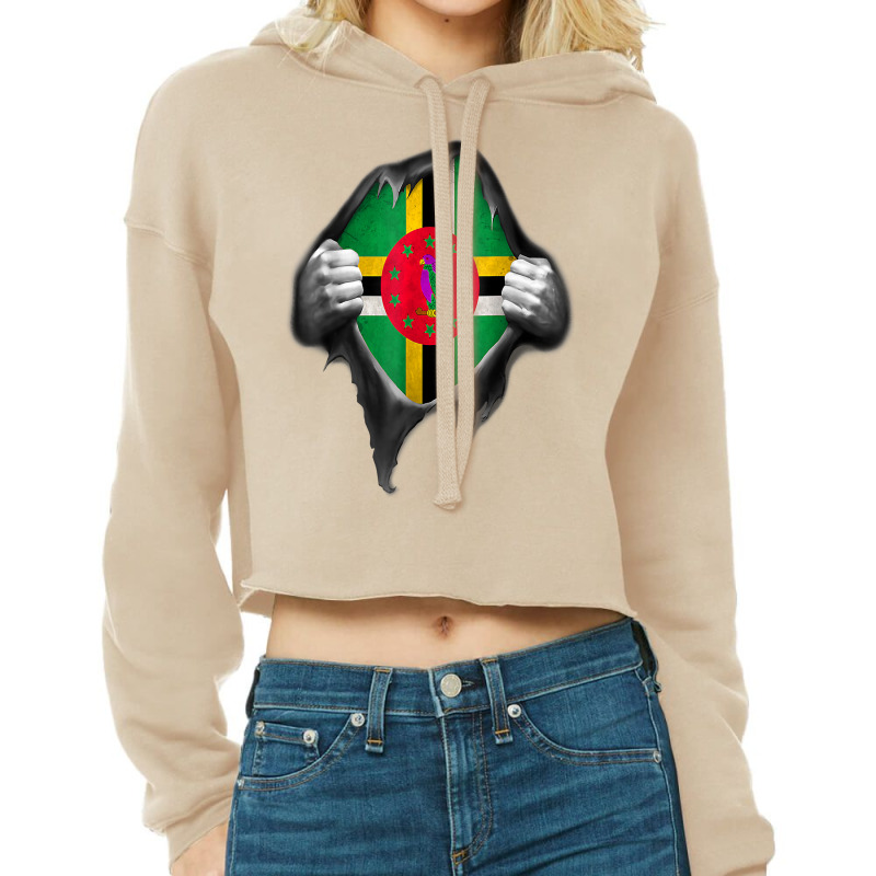 Dominica Flag T Shirt Dominican Roots Dna T Shirt Cropped Hoodie by survisgn | Artistshot