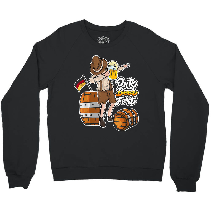 Cool Dabbing German Man With Beer Mug Shirt Oktoberfest T Shirt Crewneck Sweatshirt by JerrodHeathGaylon | Artistshot