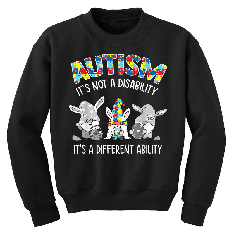 Gnomes Autism Its Not A Disability Its A Different Ability T Shirt Youth Sweatshirt by magbyf | Artistshot