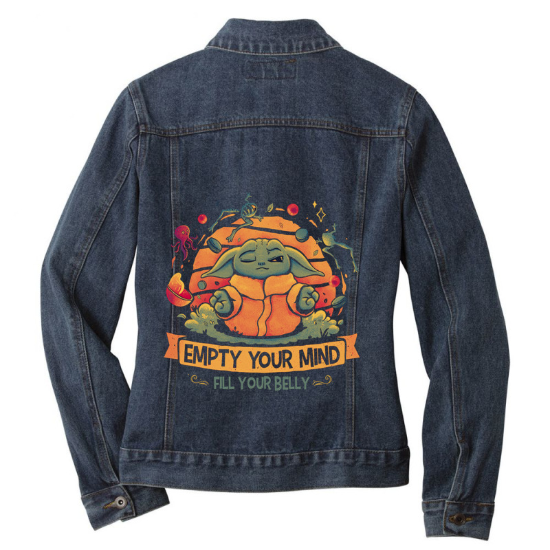 Food Sensitive Baby Yoda Ladies Denim Jacket by moonlight2270 | Artistshot