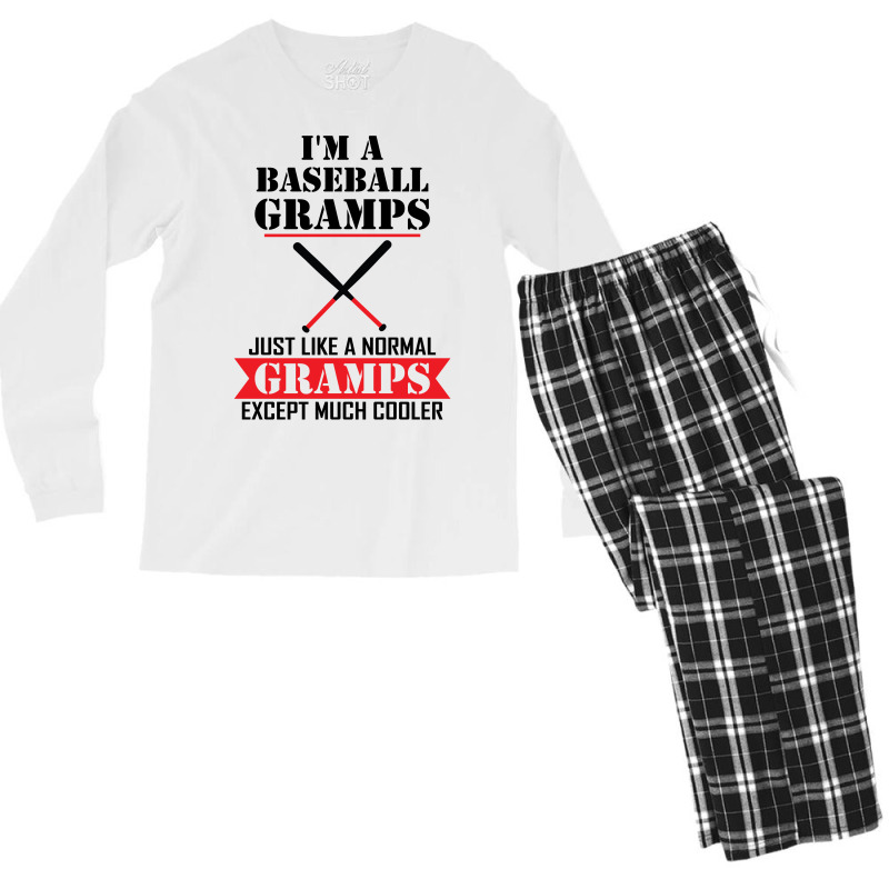 I'm A Baseball Gramps Just Like A Normal Gramps Except Much Cooler Men's Long Sleeve Pajama Set | Artistshot