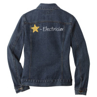 Electrician T  Shirt Electrician Electronics Engineer Master Electrici Ladies Denim Jacket | Artistshot