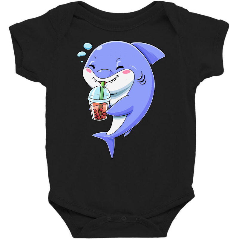 Shark Bubble Tea T  Shirt Shark Bubble Tea Sea Boba Milk Tea Chinese A Baby Bodysuit by lizardgasp | Artistshot