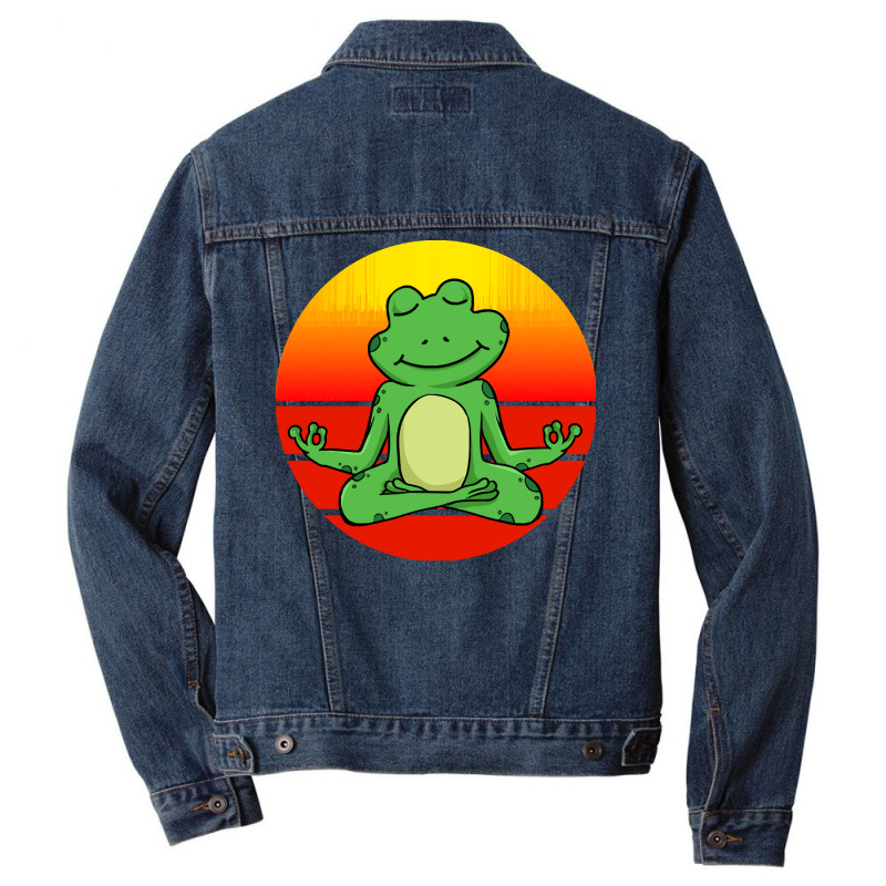 Practice T Shirtyoga Frog, Meditation Yoga For Children And Parents T Men Denim Jacket | Artistshot