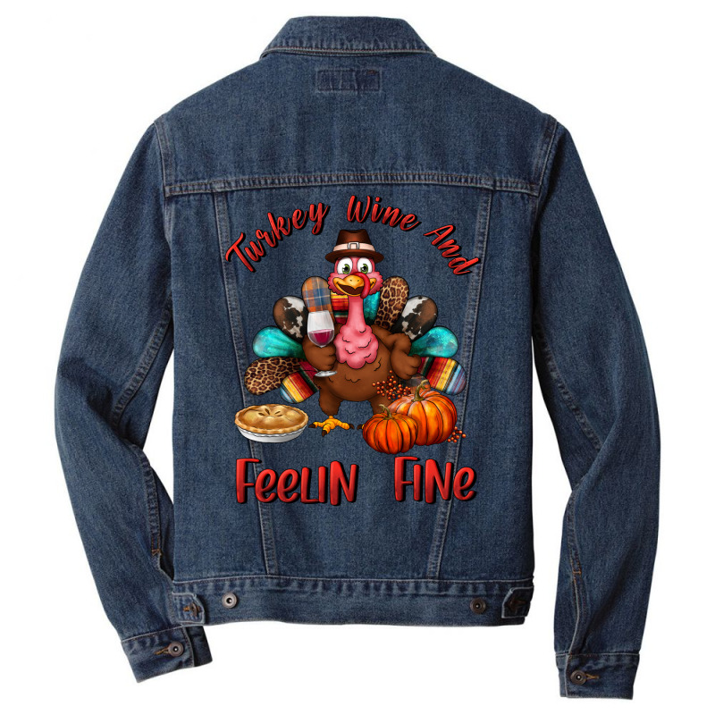 Turkey Wine And Feelin Fine Men Denim Jacket | Artistshot