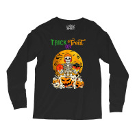 Trick Or Treat Skeleton Roll For Initiative Role Playing Long Sleeve Shirts | Artistshot