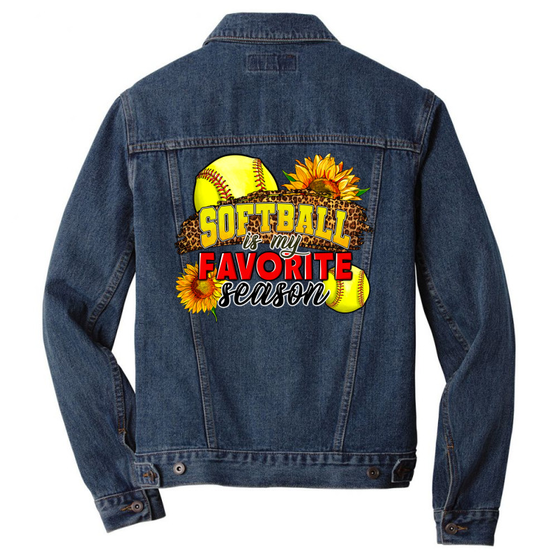 Softball Is My Favorite Season Men Denim Jacket by LillyAllenDesigns | Artistshot