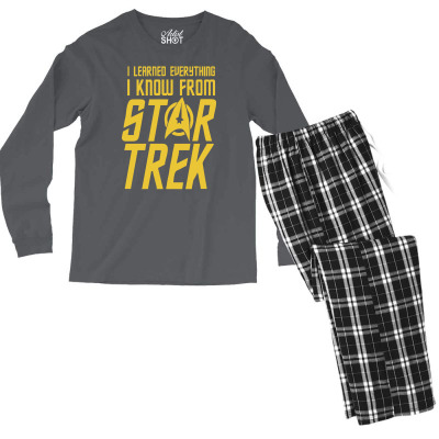 I Learned Everything I Know From Star Trek Men's Long Sleeve Pajama Set Designed By Mdk Art