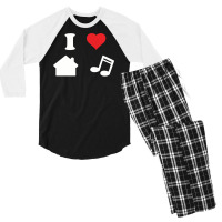 Love House Music Funny Men's 3/4 Sleeve Pajama Set | Artistshot