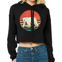 Retro Vintage Polar Bear Cool Polar Bear Lover Cropped Hoodie | Artistshot