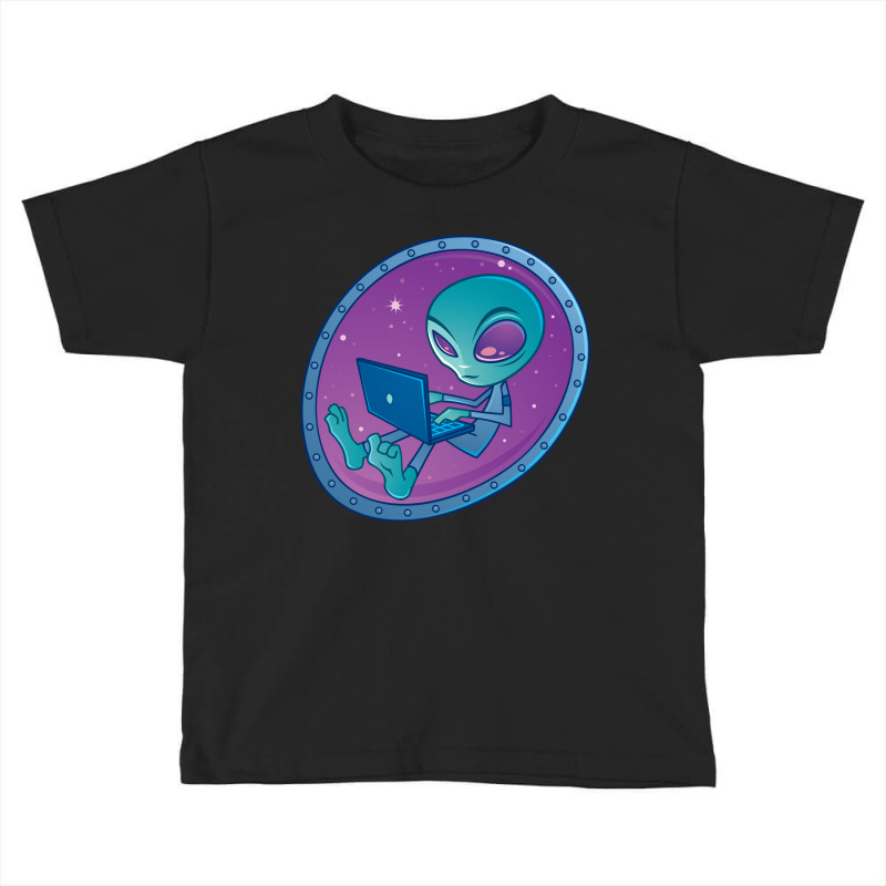 Alien With Laptop Computer Toddler T-shirt | Artistshot