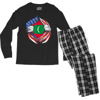 Maldives Flag American Proud Of My Maldivian Heritage T Shirt Men's Long Sleeve Pajama Set | Artistshot