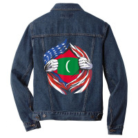 Maldives Flag American Proud Of My Maldivian Heritage T Shirt Men Denim Jacket | Artistshot