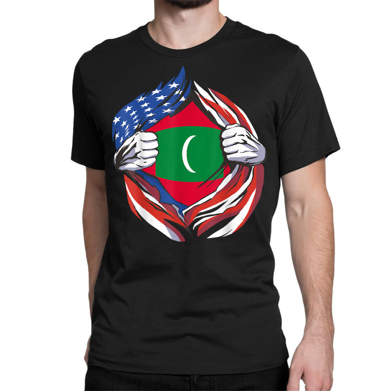 Maldives Flag American Proud Of My Maldivian Heritage T Shirt Classic T-shirt | Artistshot