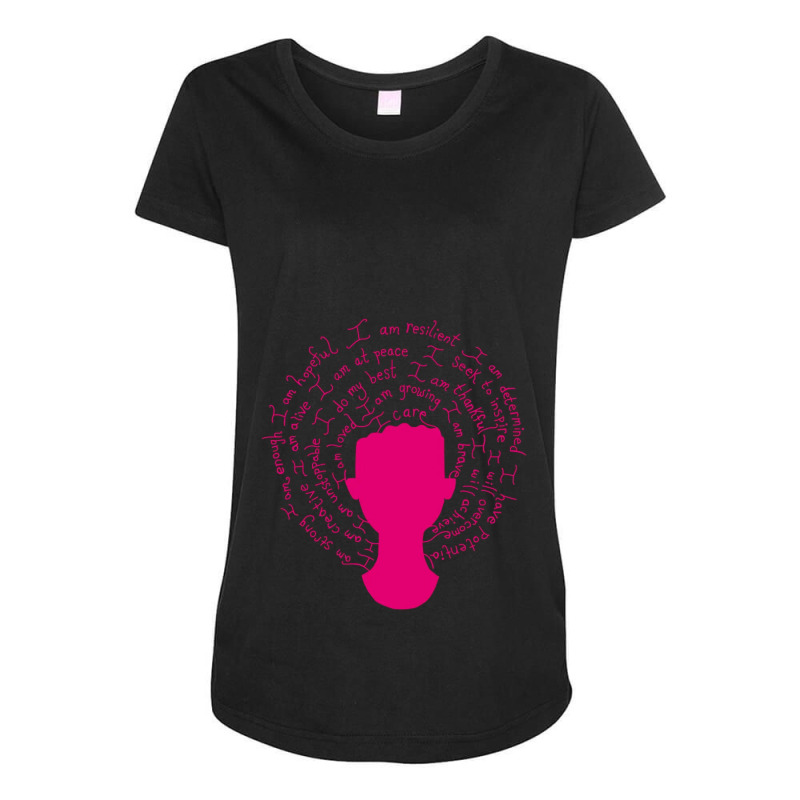 Self Care Matters Magenta Silhouette Maternity Scoop Neck T-shirt by VictorCruz | Artistshot