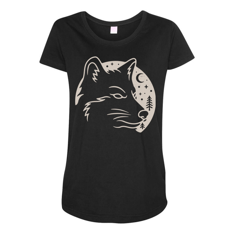 Wolf Moon Maternity Scoop Neck T-shirt by Quilimo | Artistshot