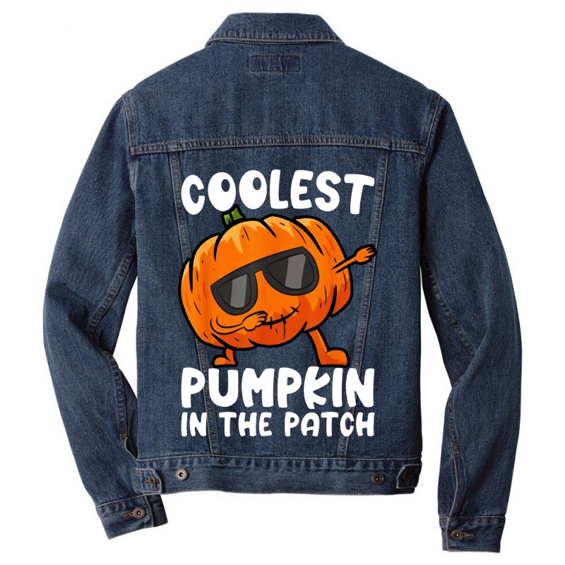 Coolest Pumpkin In The Patch Dabbing Halloween Men Denim Jacket | Artistshot