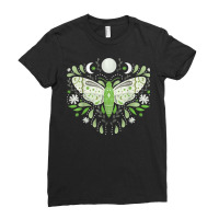 Mystical Moth Green Celestial Flower Moon Phases T Shirt Ladies Fitted T-shirt | Artistshot