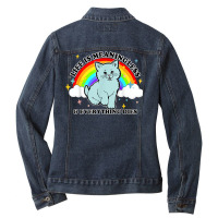 Life Is Meaningless Everything Dies Cute Nihilism Design T Shirt Ladies Denim Jacket | Artistshot