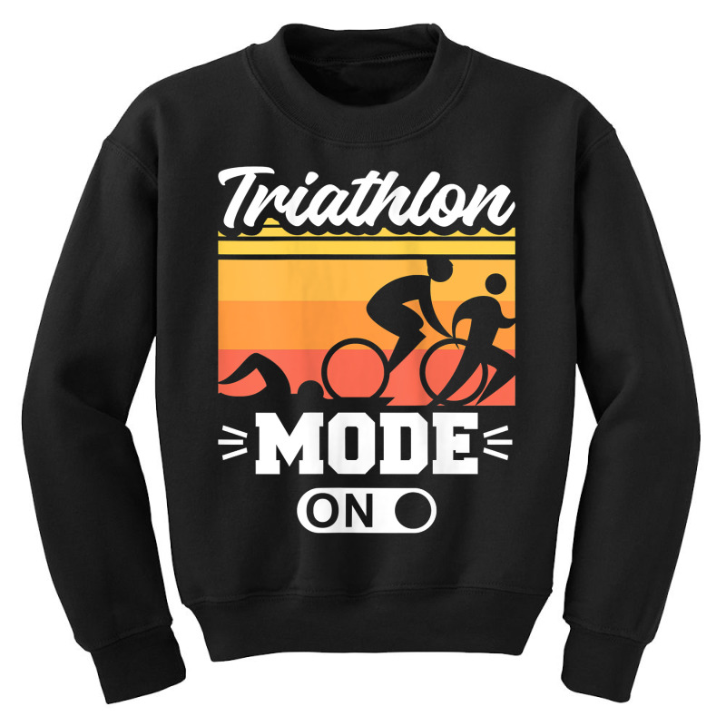 Womens Triathlon Mode On Cycling Swimming Running Triathlete Tank Top Youth Sweatshirt | Artistshot