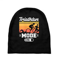 Womens Triathlon Mode On Cycling Swimming Running Triathlete Tank Top Baby Beanies | Artistshot