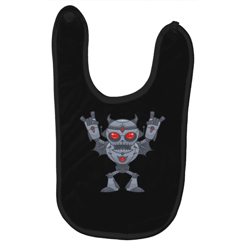 Metalhead - Heavy Metal Robot Devil Baby Bibs by fizzgig | Artistshot