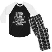 Monday Tuesday Wednesday Drunken Blur Men's 3/4 Sleeve Pajama Set | Artistshot