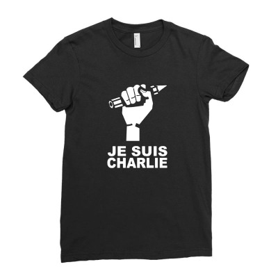 Je Suis Charlie Ladies Fitted T-shirt Designed By Zxco Tees